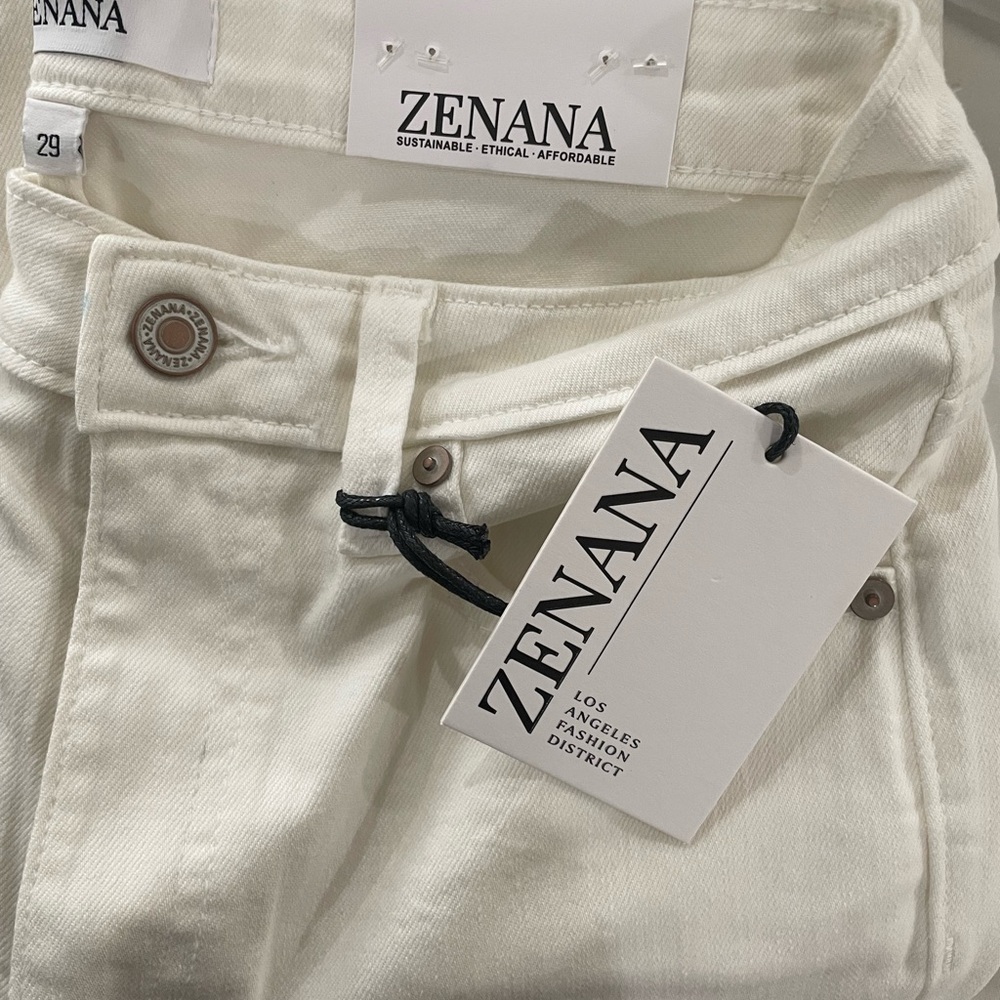 Zenana Off-White Denim Jeans